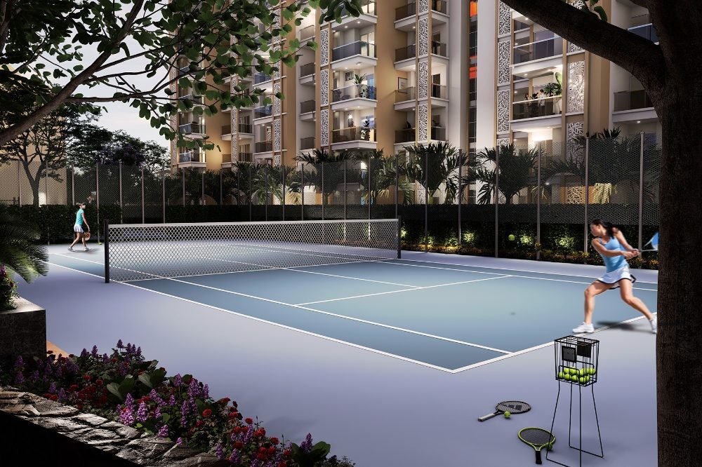 Lawn tennis court